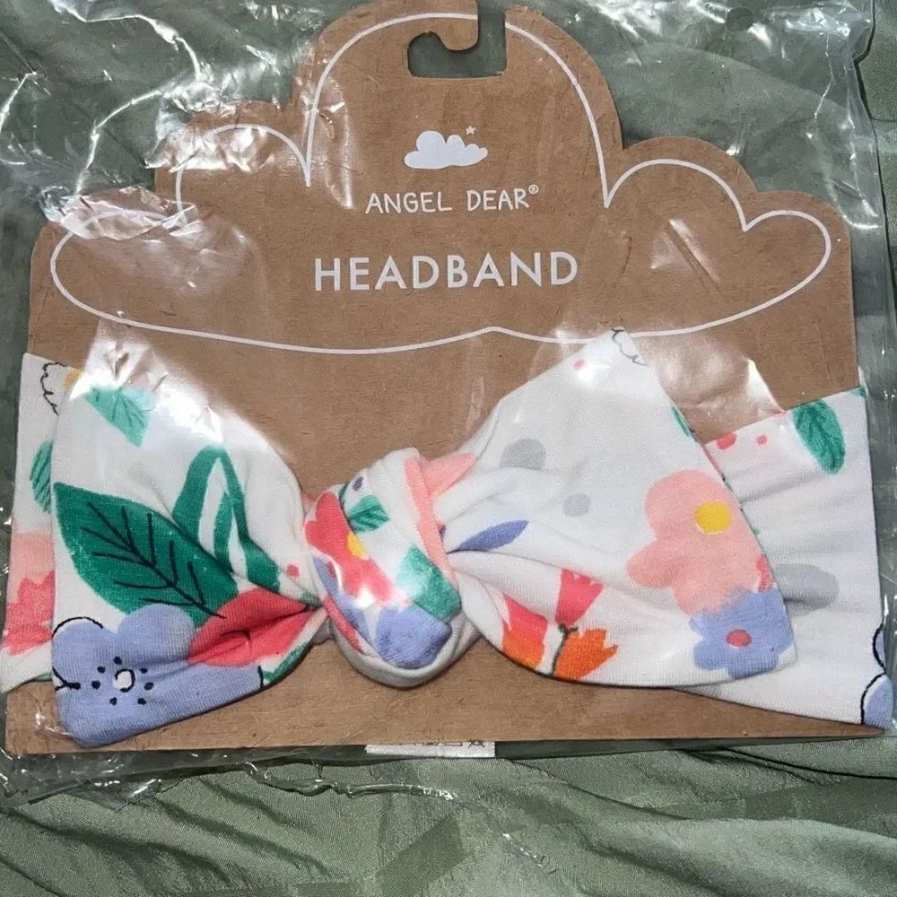 Angel Dear Girls Posy Floral Print Headband NWT SIZE 0-12M